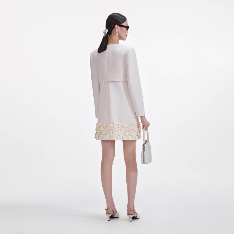 self-portrait Cream Crepe 3D Sequin Jacket outlook