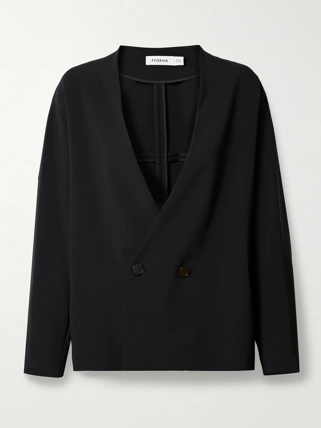 Velma Double-breasted Wool-blend Crepe Blazer - 1