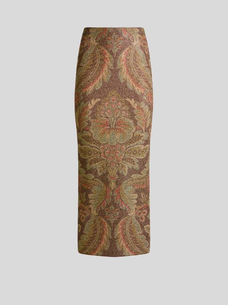 JERSEY MIDI SKIRT WITH FLORAL MOTIF 1