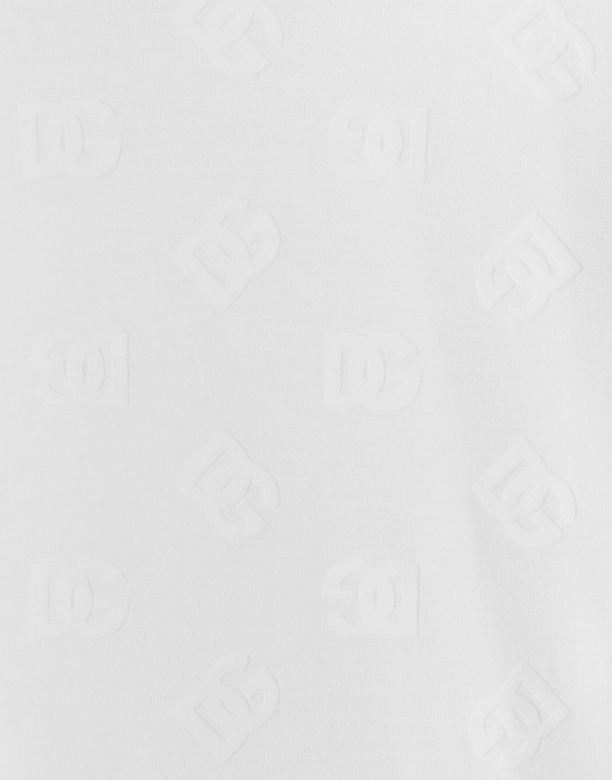 Cotton T-shirt with all-over flocked DG print - 4