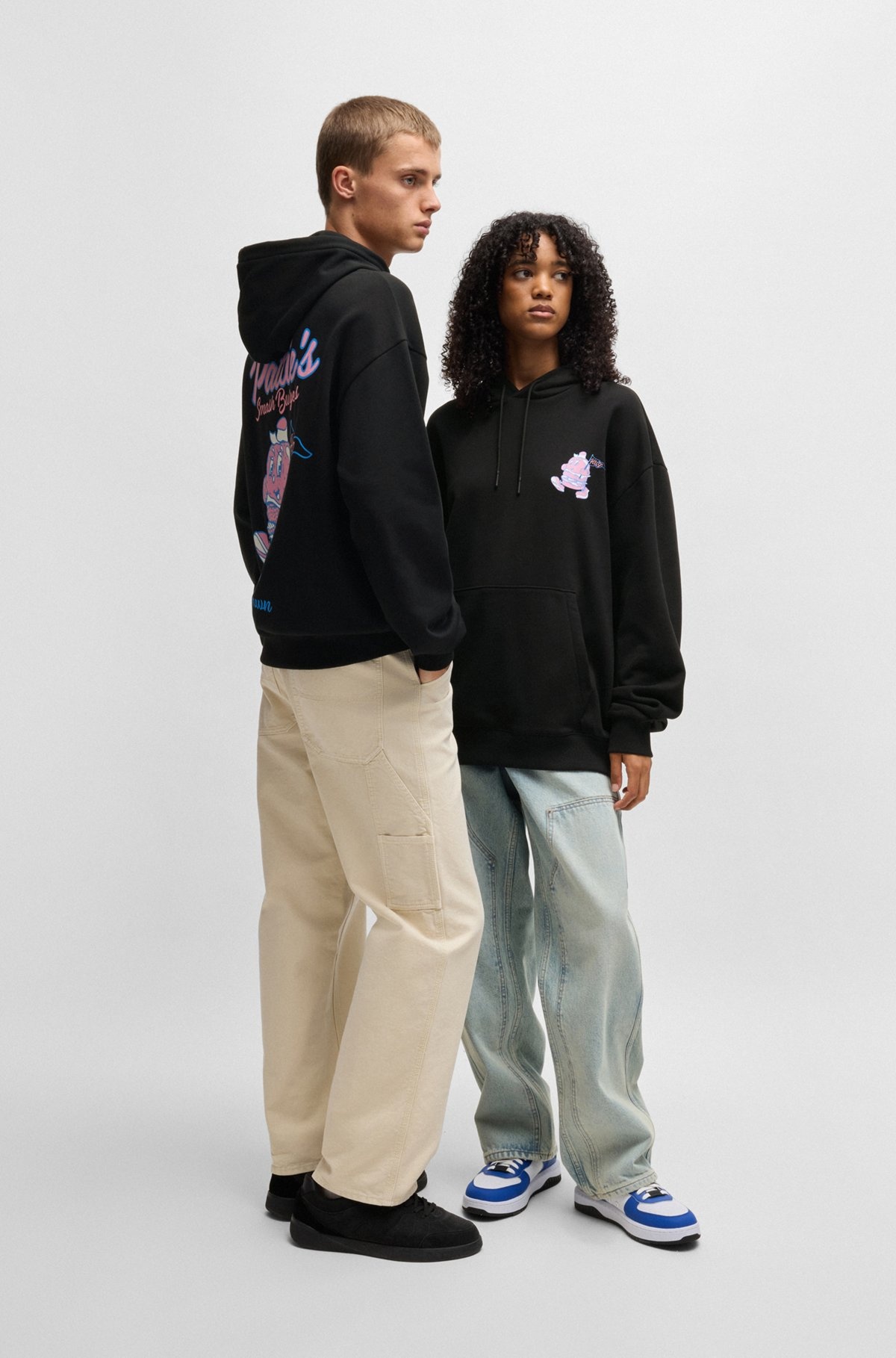 COTTON-TERRY HOODIE WITH STREET-FOOD GRAPHICS - 4