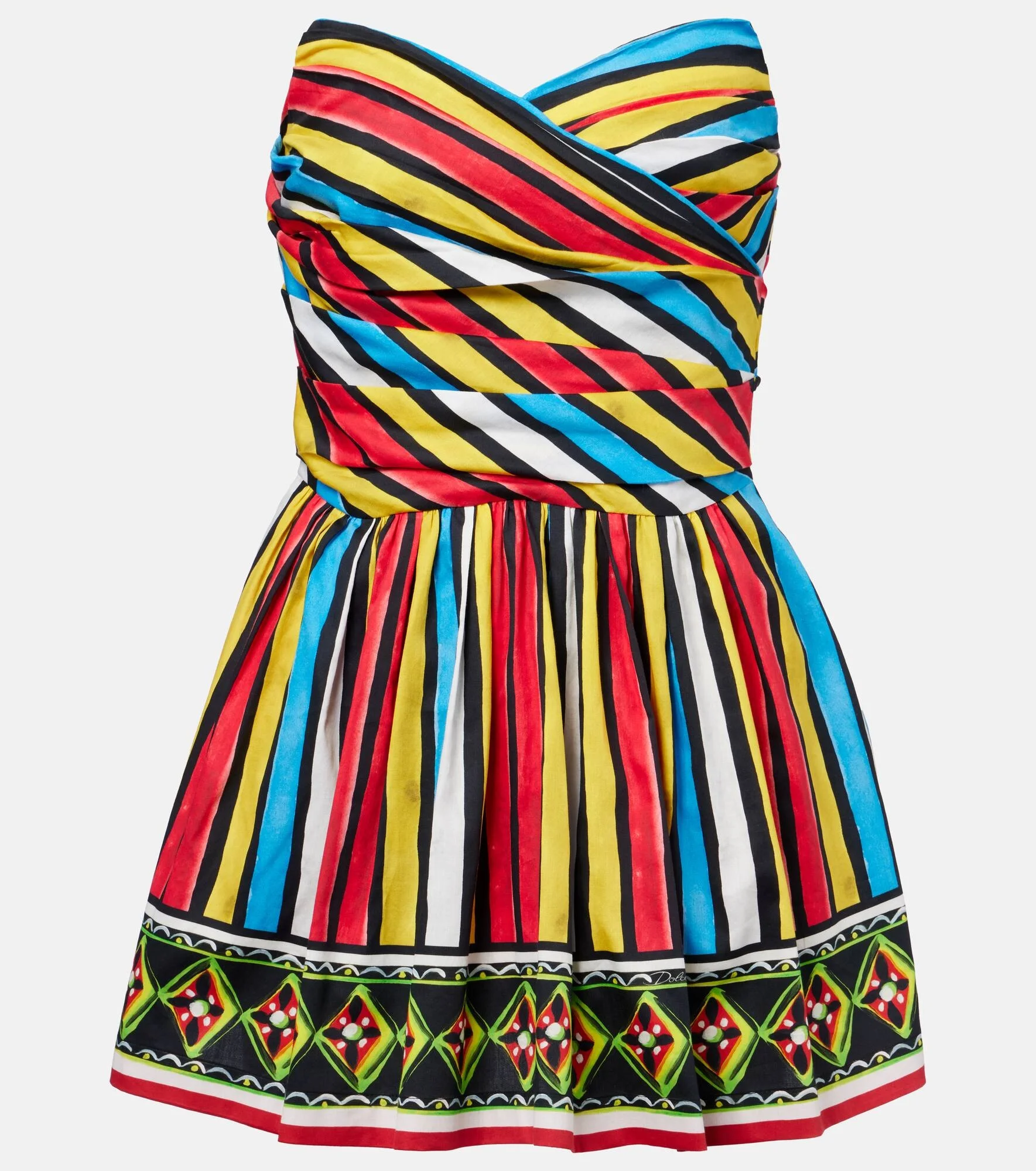 Ruched striped minidress - 1