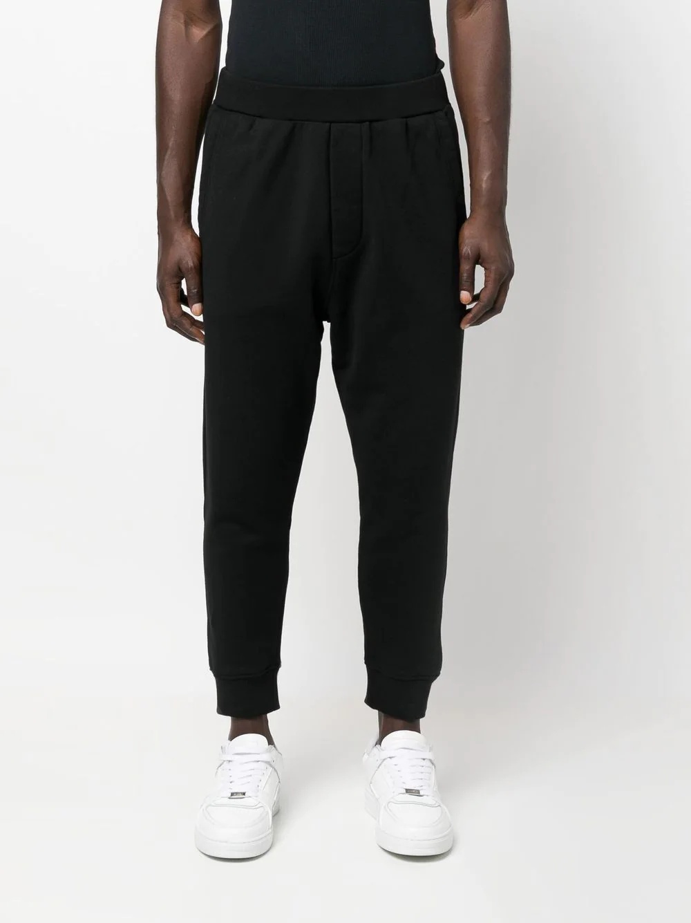 tapered-leg cotton track pants - 3