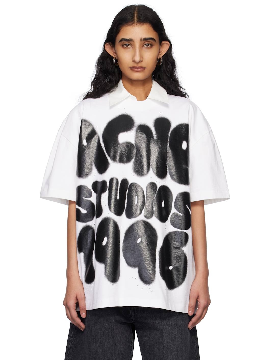 White Logo Relaxed Fit T-shirt - 1