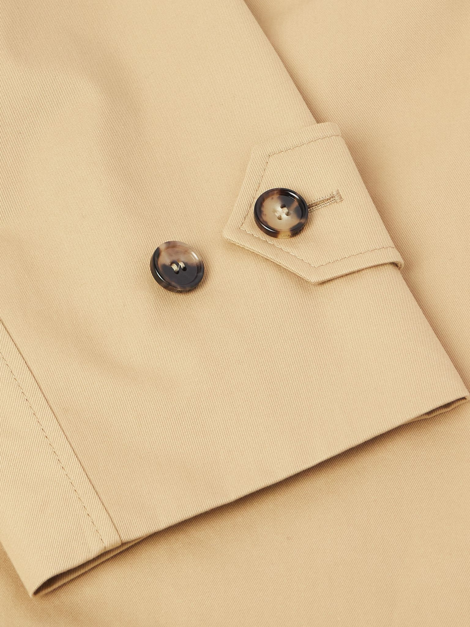 Coated-Cotton Trench Coat Beige - 5