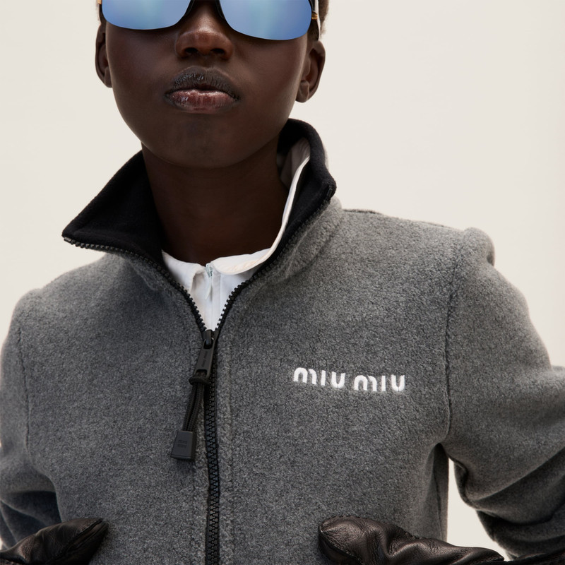 Cotton fleece cropped sweatshirt 6