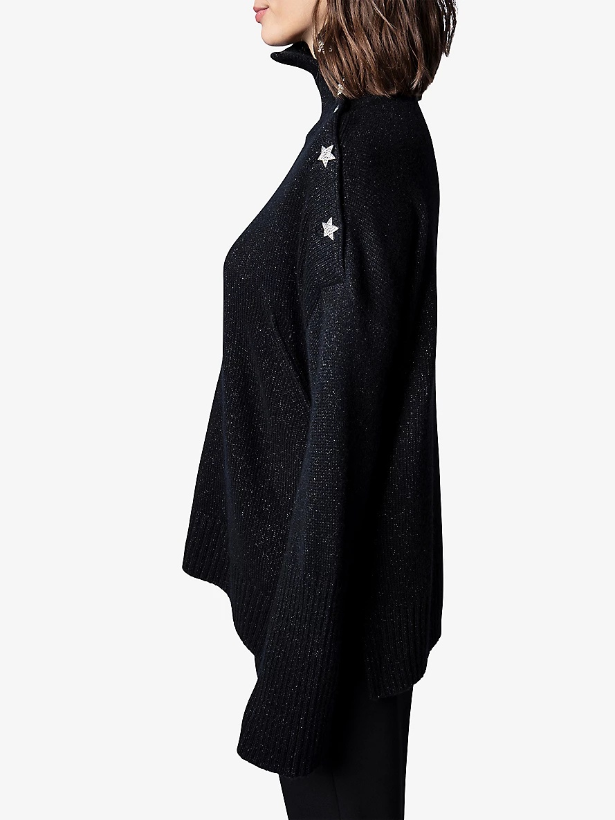 Alma contrast button cashmere jumper - 3
