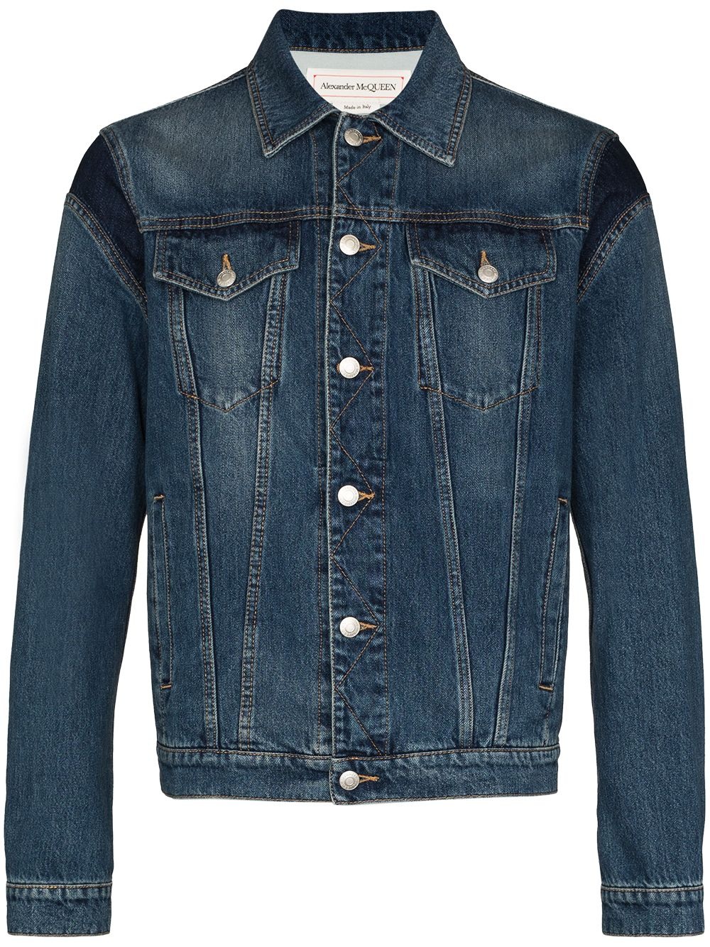 logo-embossed denim jacket - 1