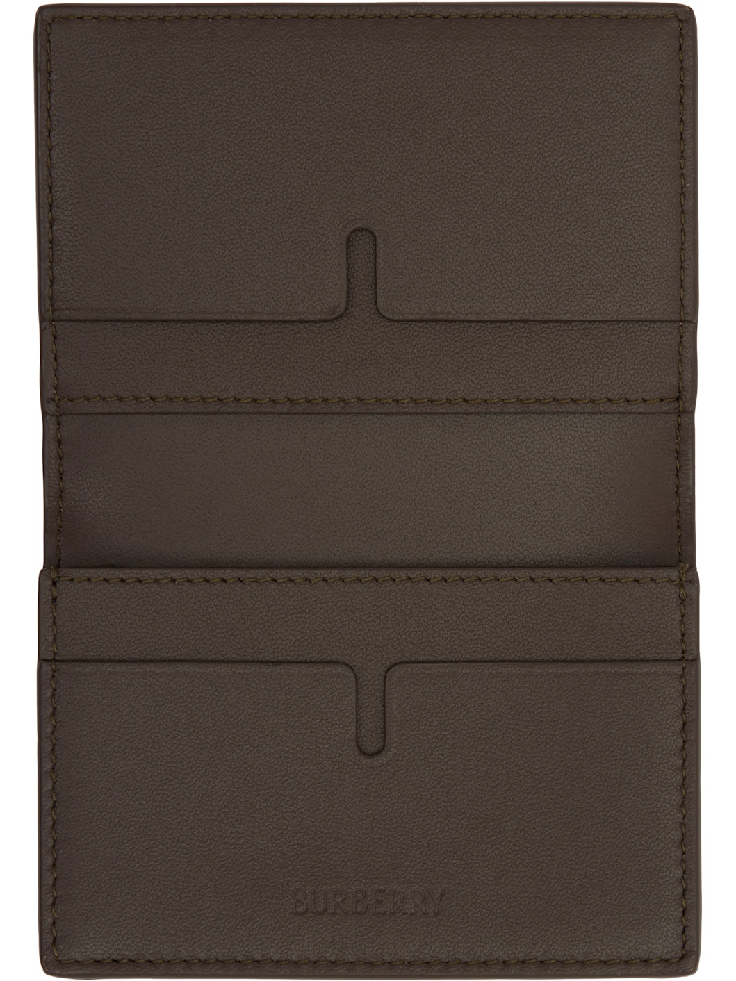 Beige Check Folding Case Card Holder - 3