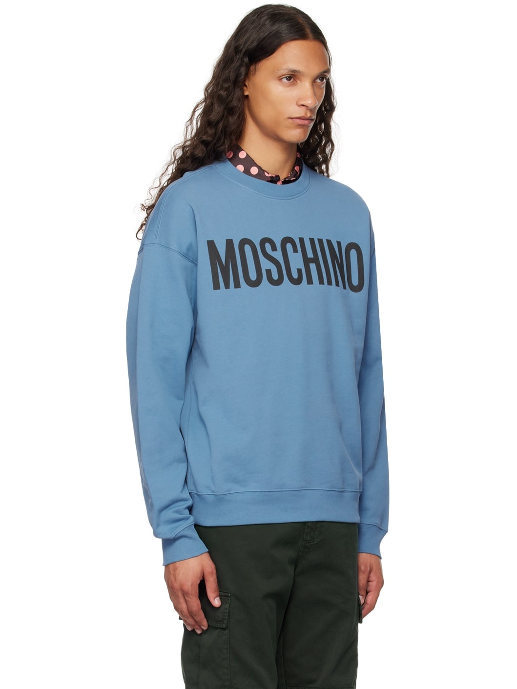 Blue Printed-Logo Sweatshirt - 2