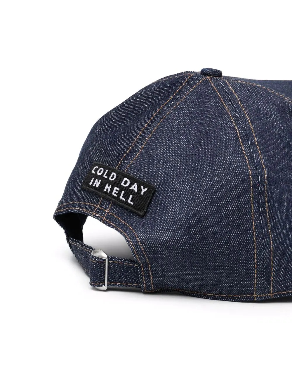 logo-plaque denim baseball cap - 2