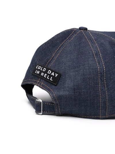 PHILIPP PLEIN logo-plaque denim baseball cap outlook