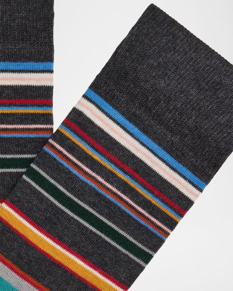Paul Smith Men's Marek Color-Block Cotton Crew Socks outlook