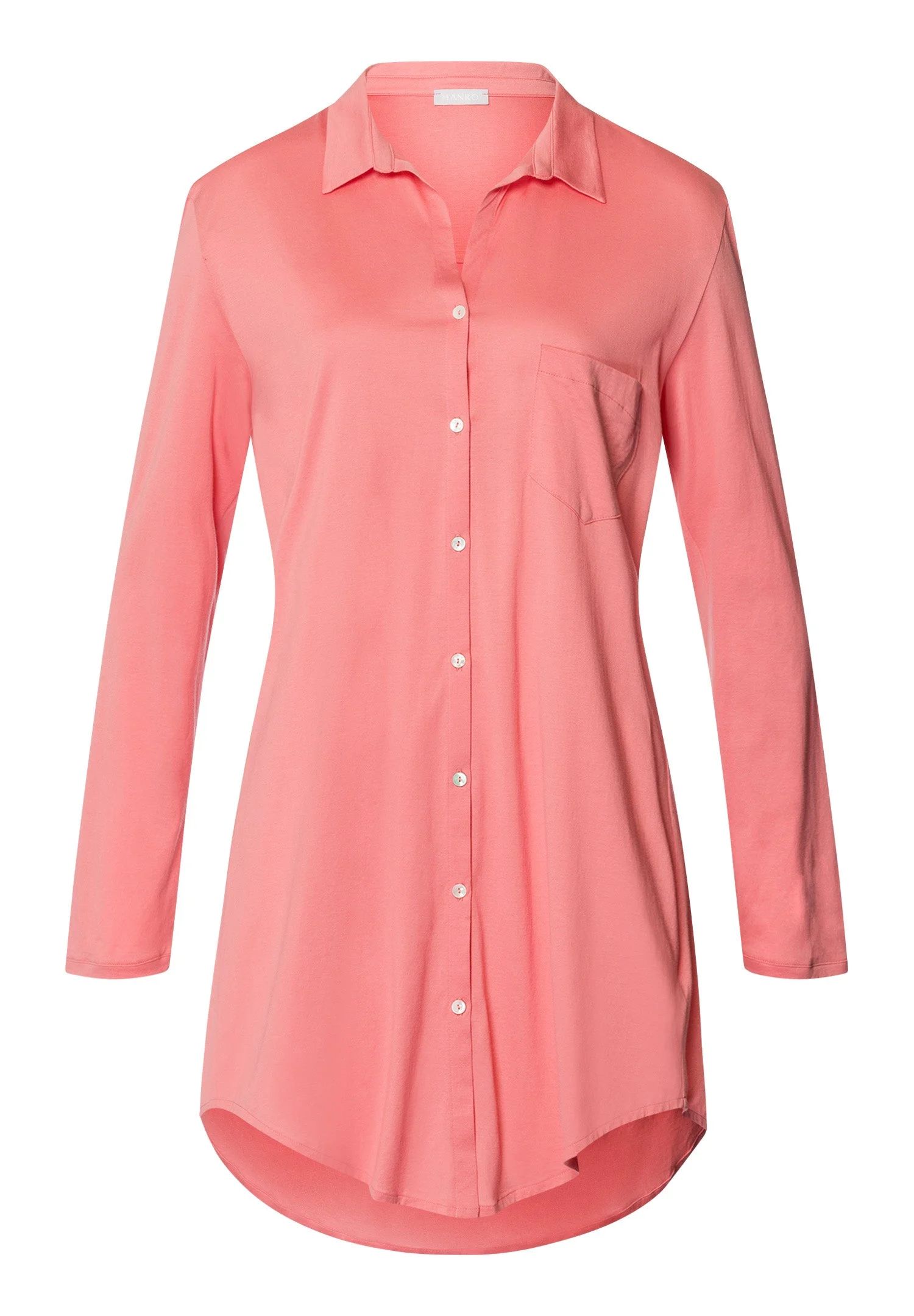 Cotton Deluxe Button Front Cotton Sleep Shirt - 1