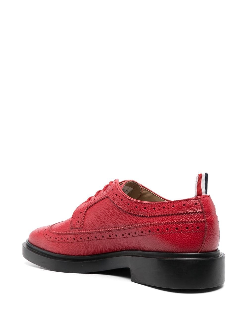 almond-toe leather brogues - 3