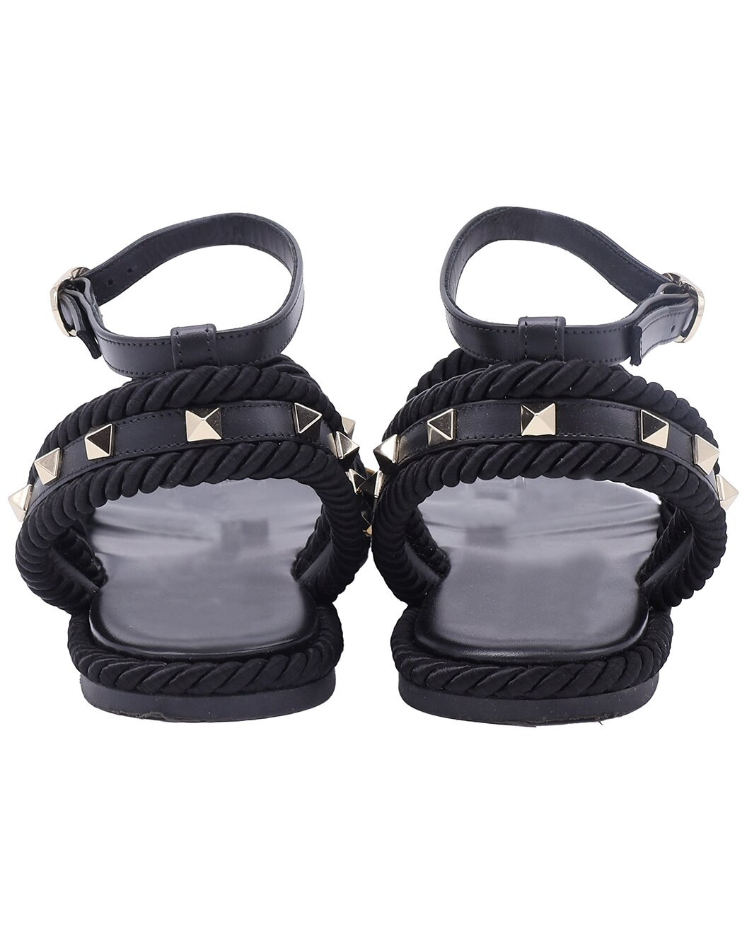 Valentino Women's Leather Torchon Rope-Trimmed Flat Sandal (Authentic Pre-
Loved) - 3