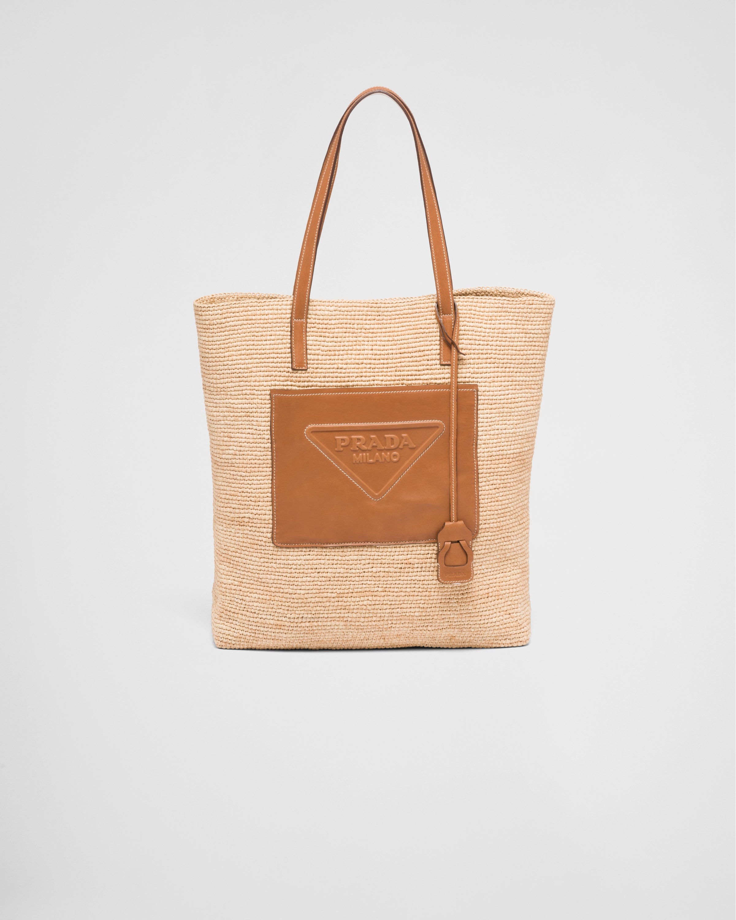 Crochet and leather tote bag - 1