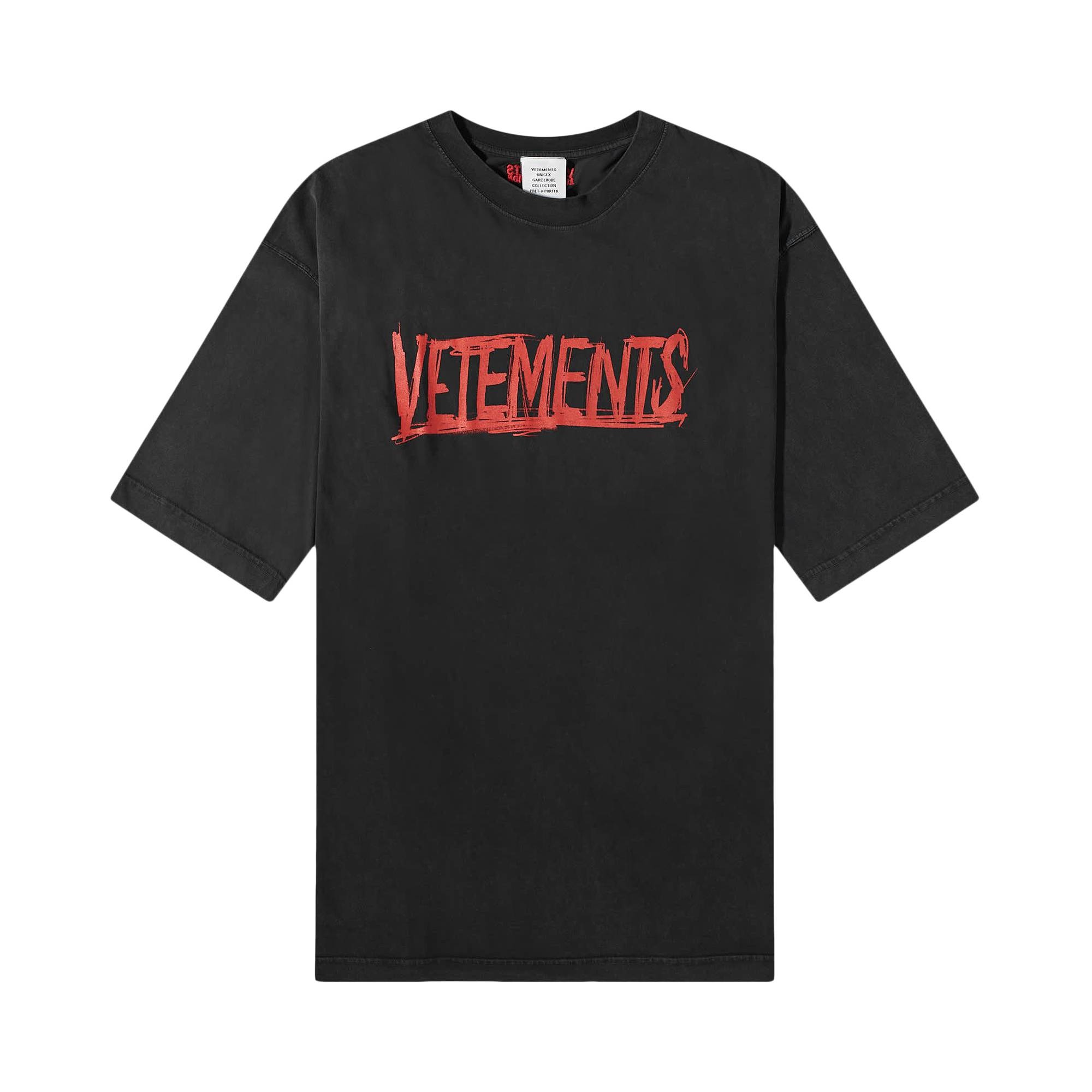 Vetements World Tour Logo T-Shirt 'Washed Black' - 1
