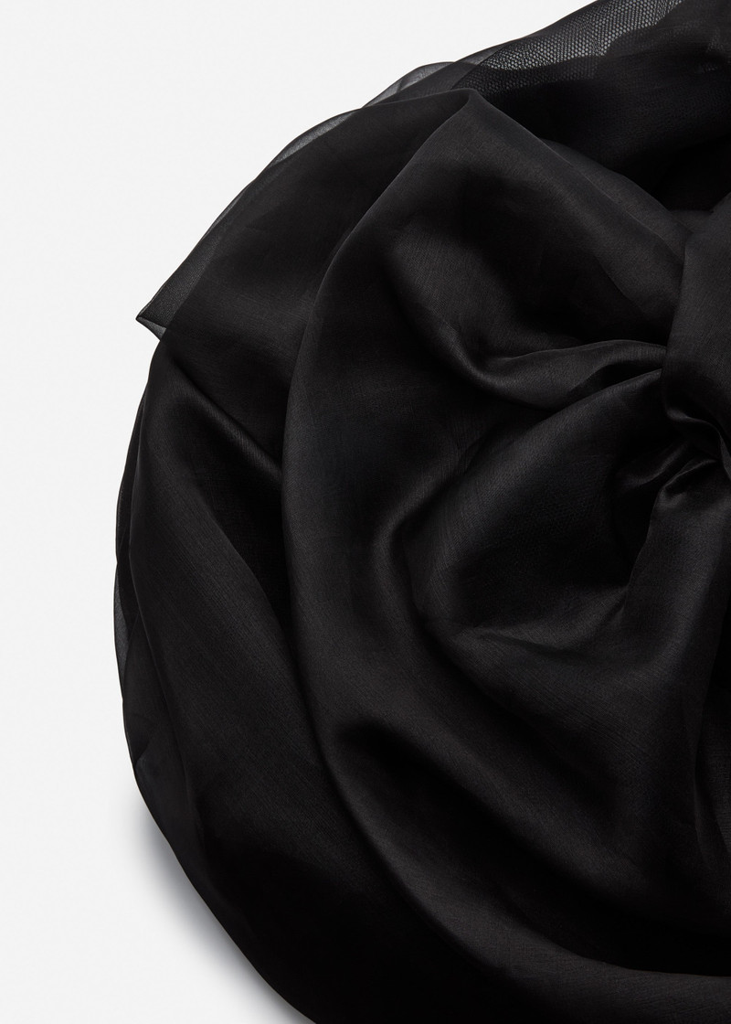 Oversized organza draped hat in black 4