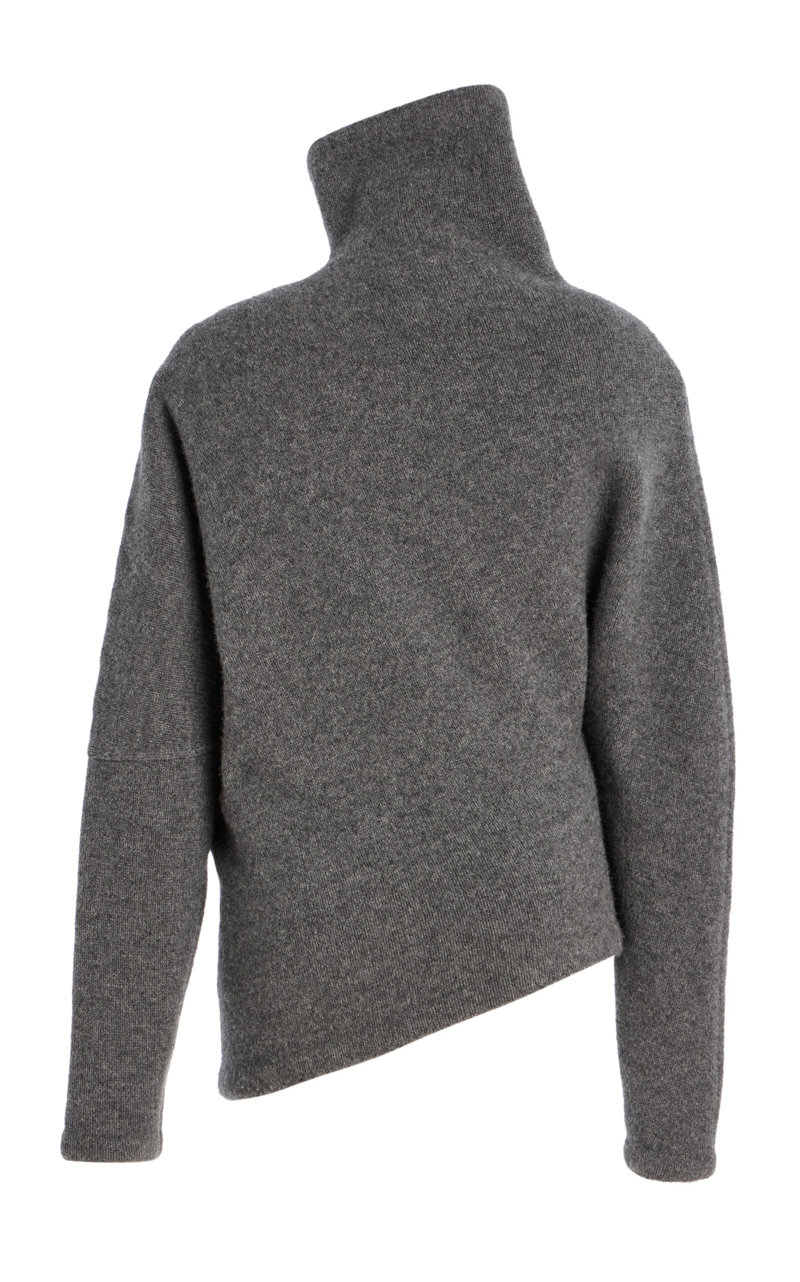 Asymmetric Turtleneck Wool Sweater grey - 6