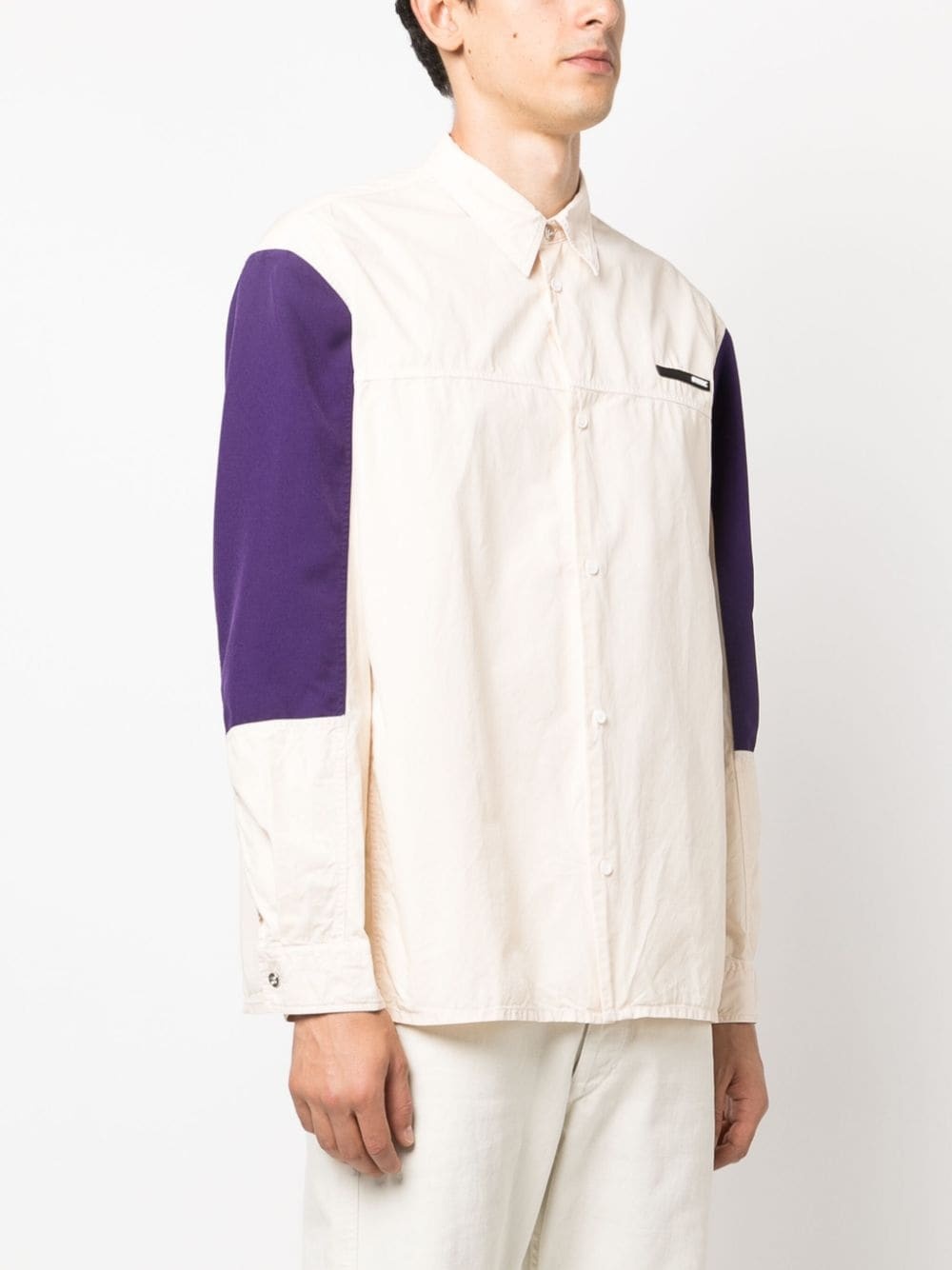 logo-patch cotton shirt - 3