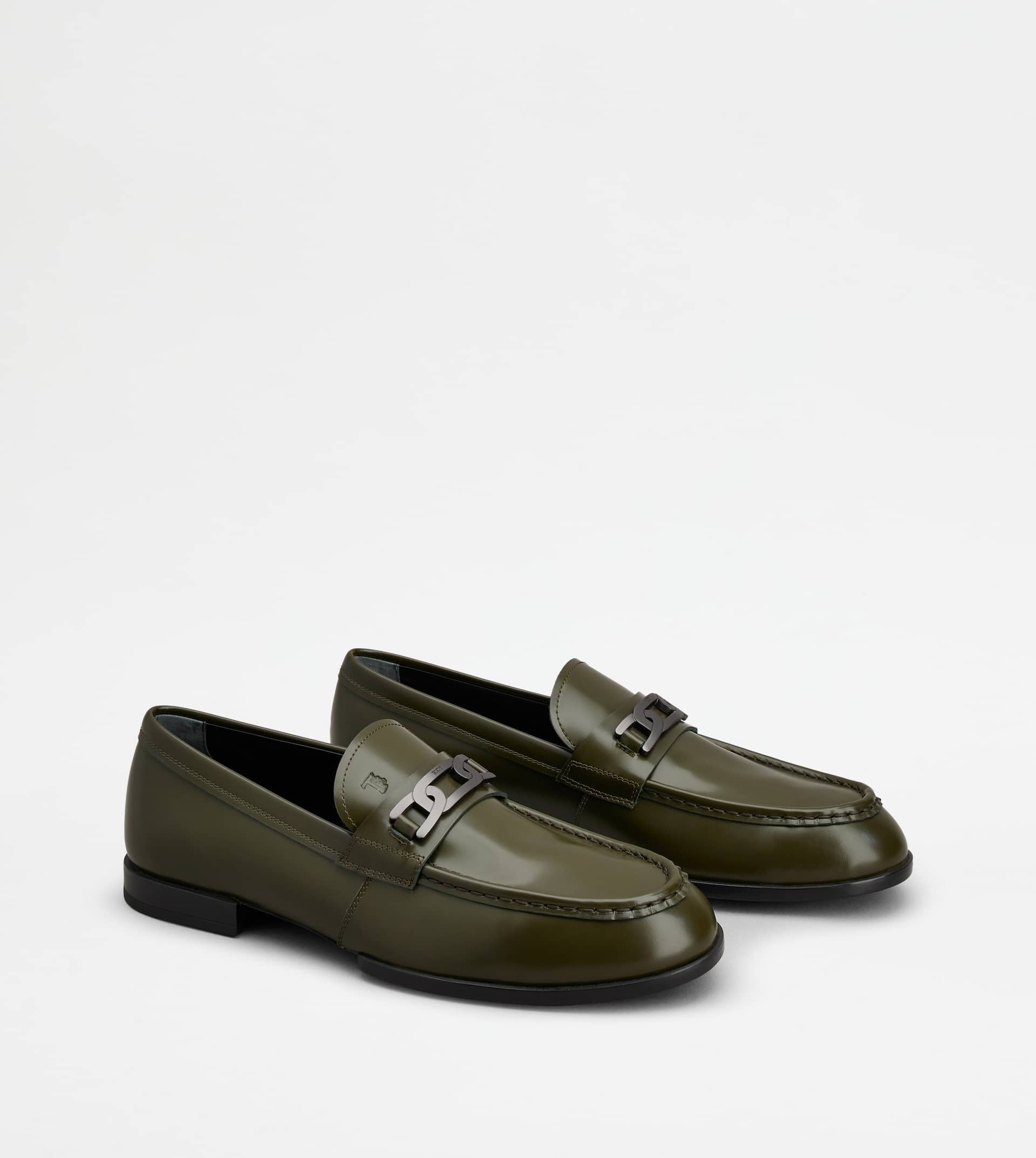 KATE LOAFERS IN LEATHER - GREEN - 3