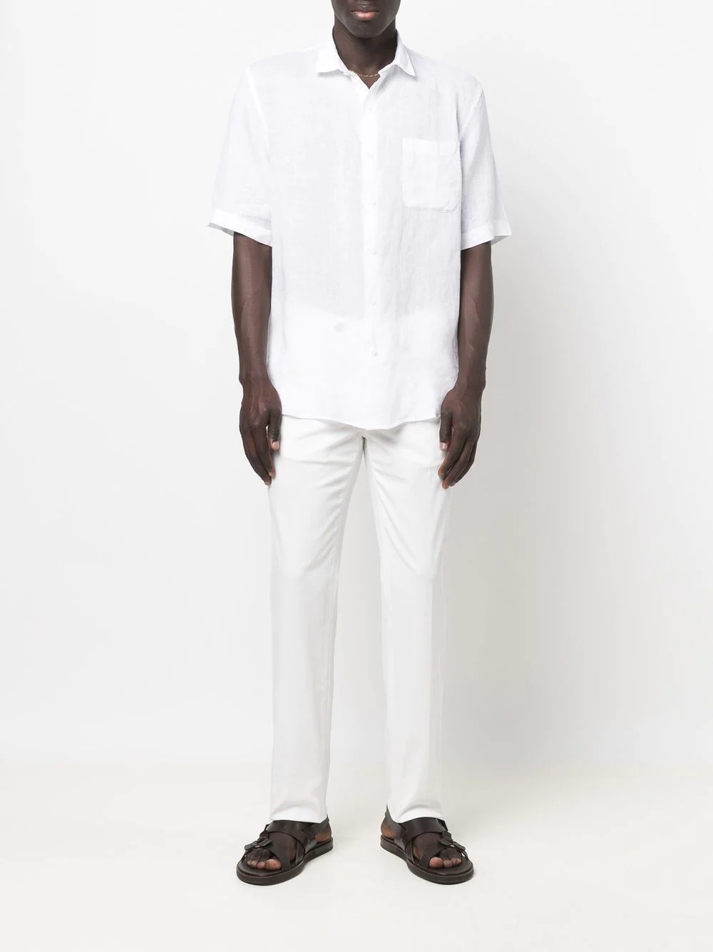 short-sleeved linen shirt - 2