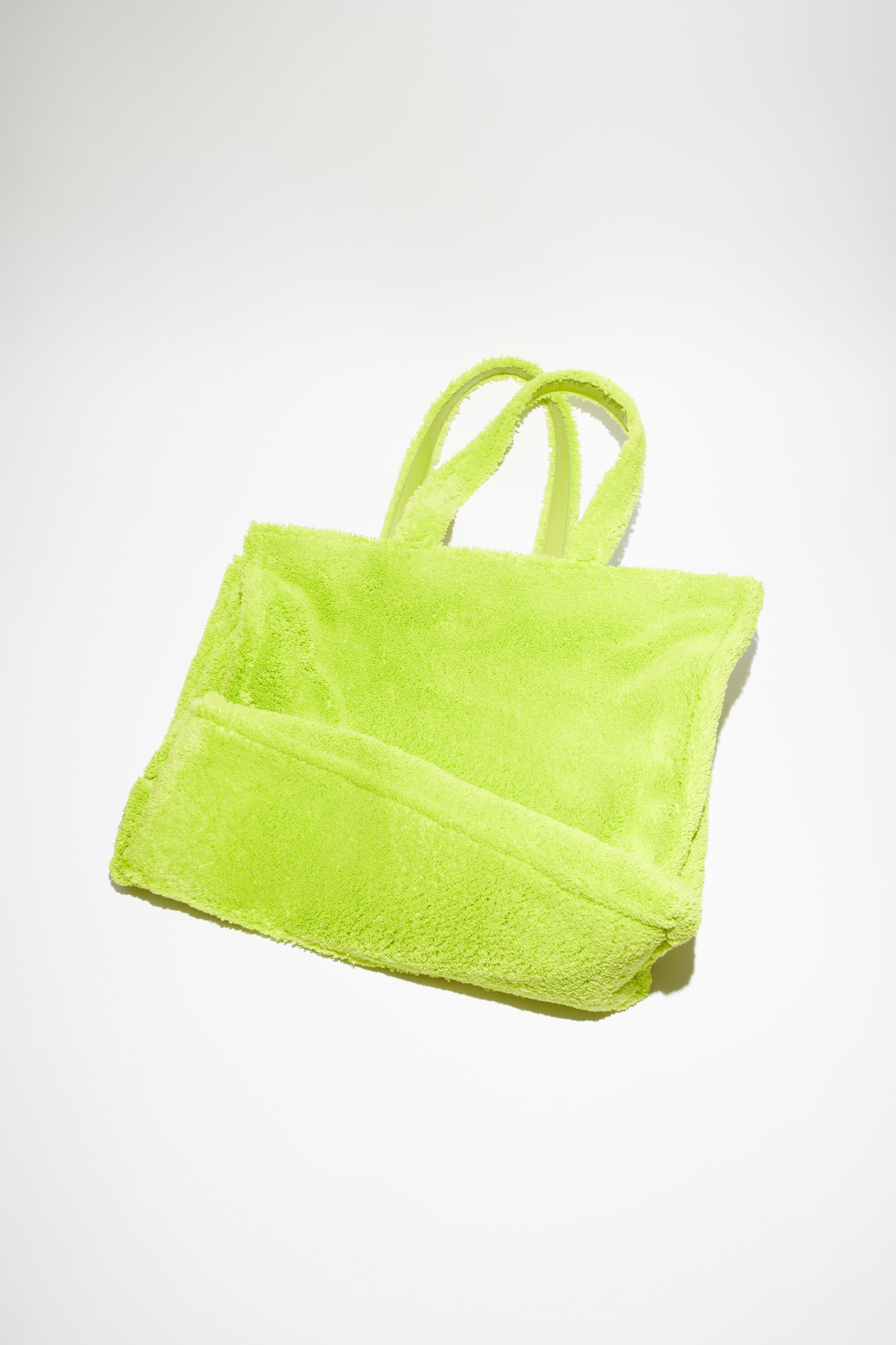 Logo Teddy Fleece Tote Bag in Green - Acne Studios