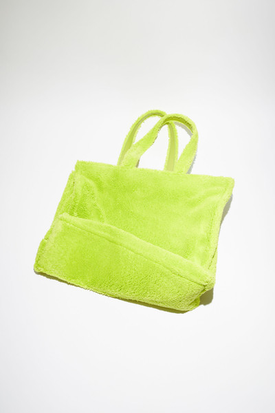 Acne Studios Furry logo shoulder tote bag - Lime green outlook