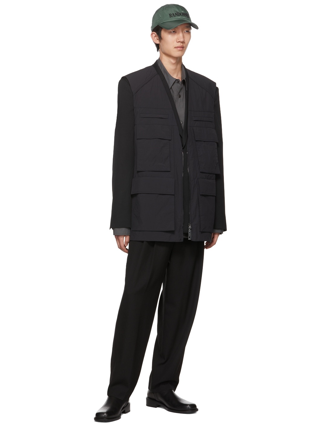 Black Layered Blazer - 5