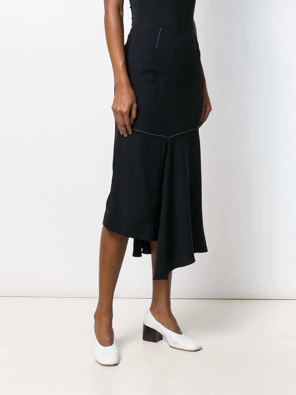 crepe envers satin asymmetric skirt - 3