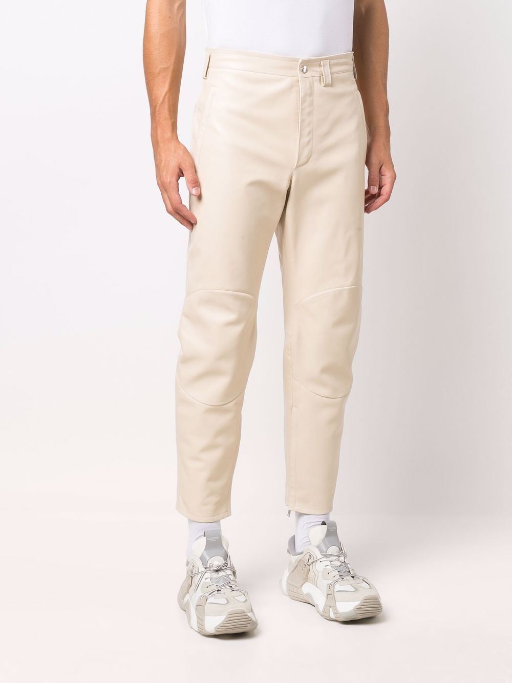 slim-fit leather trousers - 5