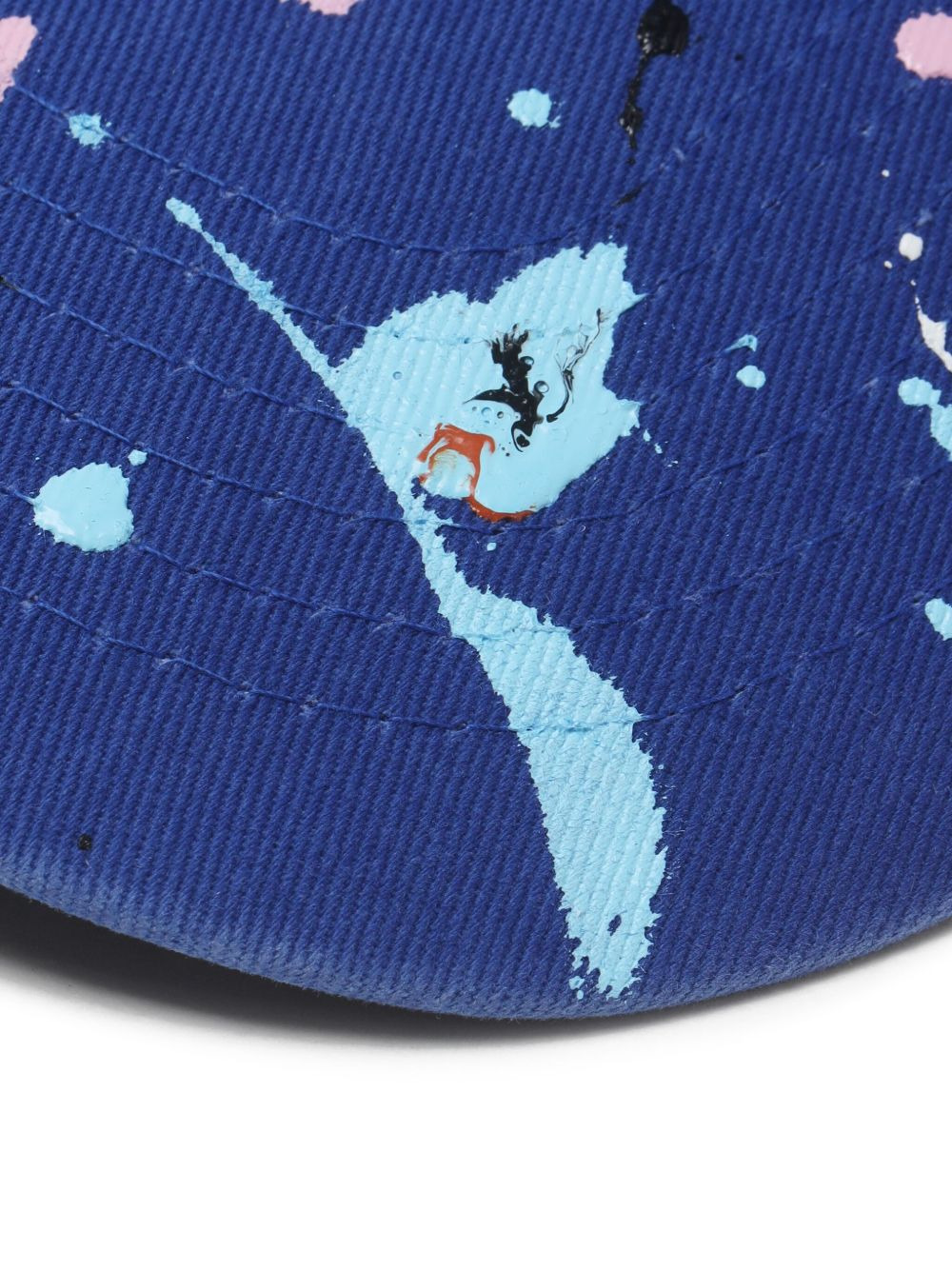 embroidered-logo paint-splatter cap - 5