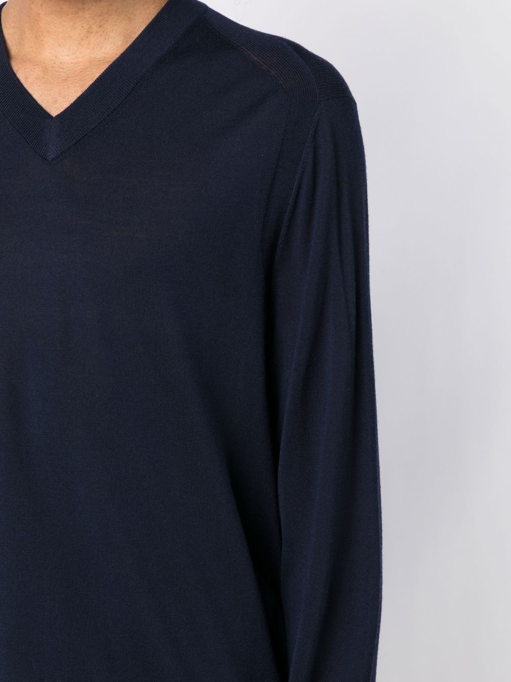 knitted V-neck jumper - 5