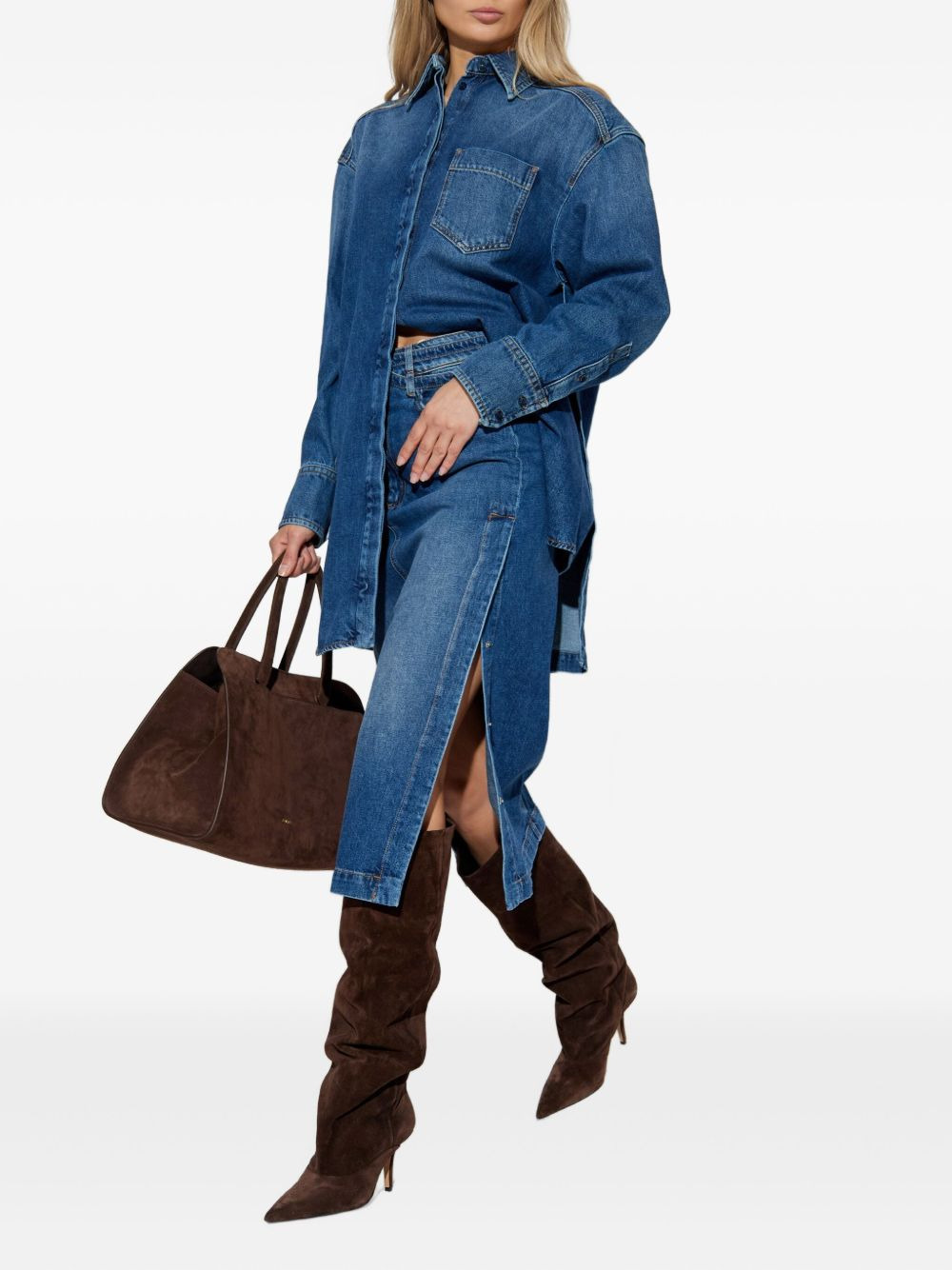 belted denim skirt - 2