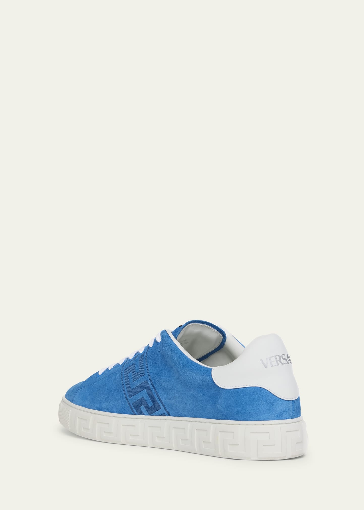 Men's La Greca Greek Key Suede Low-Top Sneakers - 4