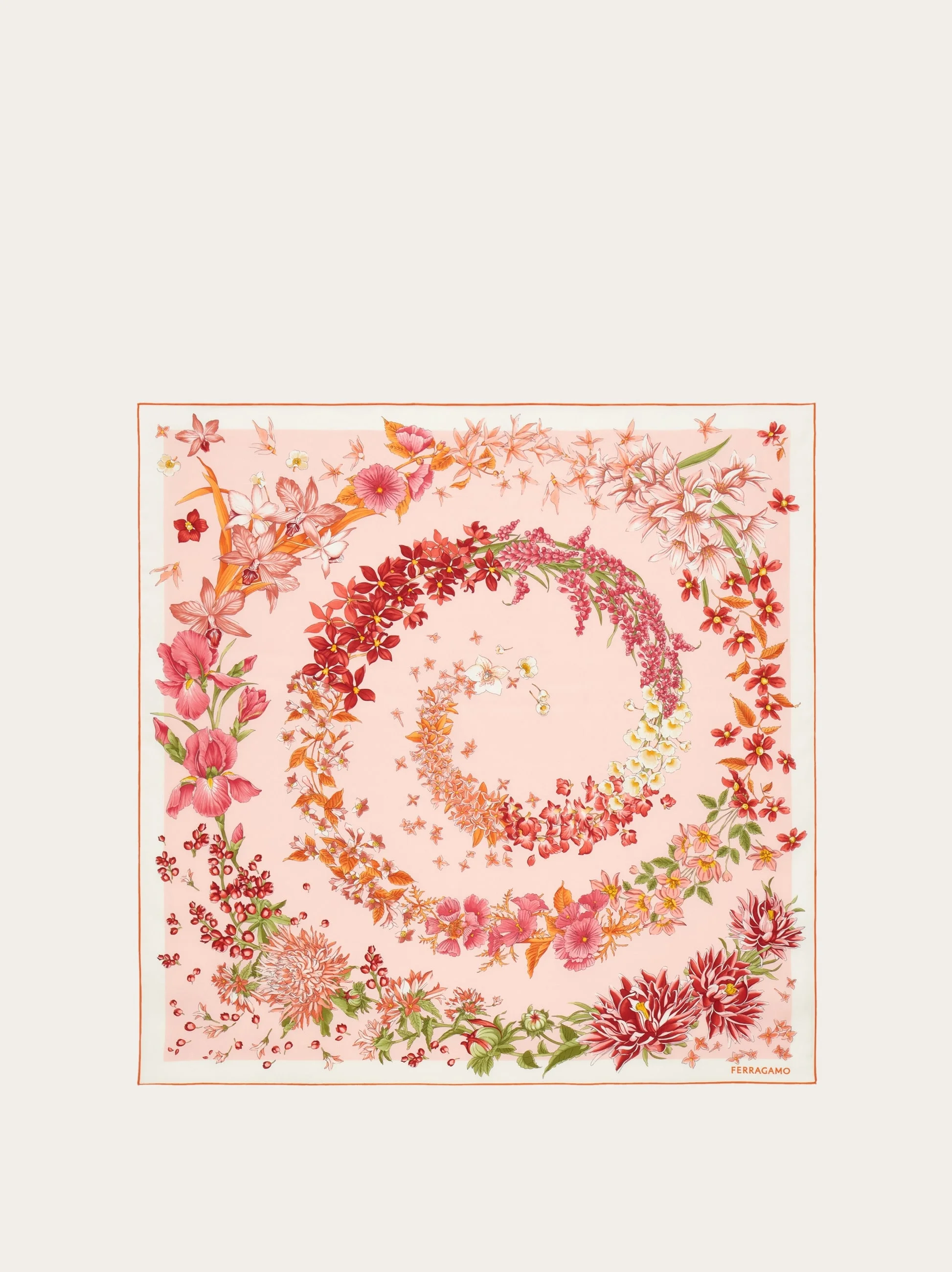 Spring print silk foulard - 1