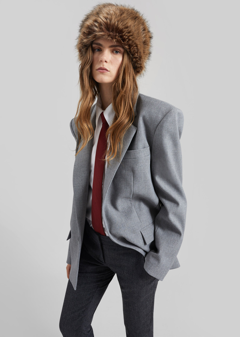 Jun Textured Blazer - Grey Melange 4