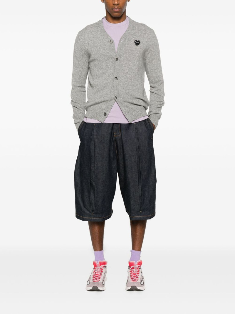 Comme des Garçons PLAY heart-emblem rhinestone-embellishment cardigan outlook