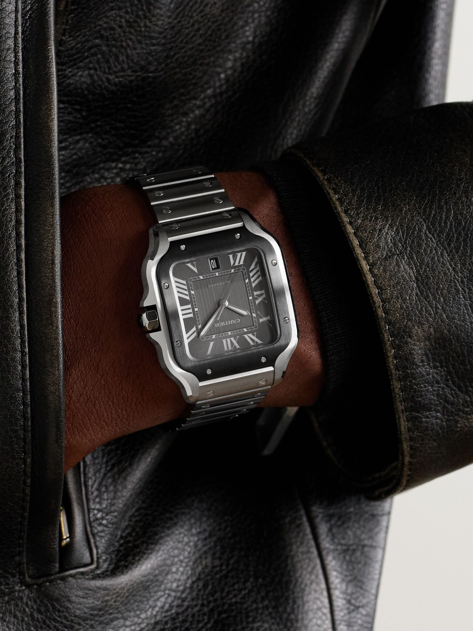 Santos de Cartier Automatic 39.8mm Interchangeable Steel and Rubber Watch, Ref. No. WSSA0037 Gray - 2