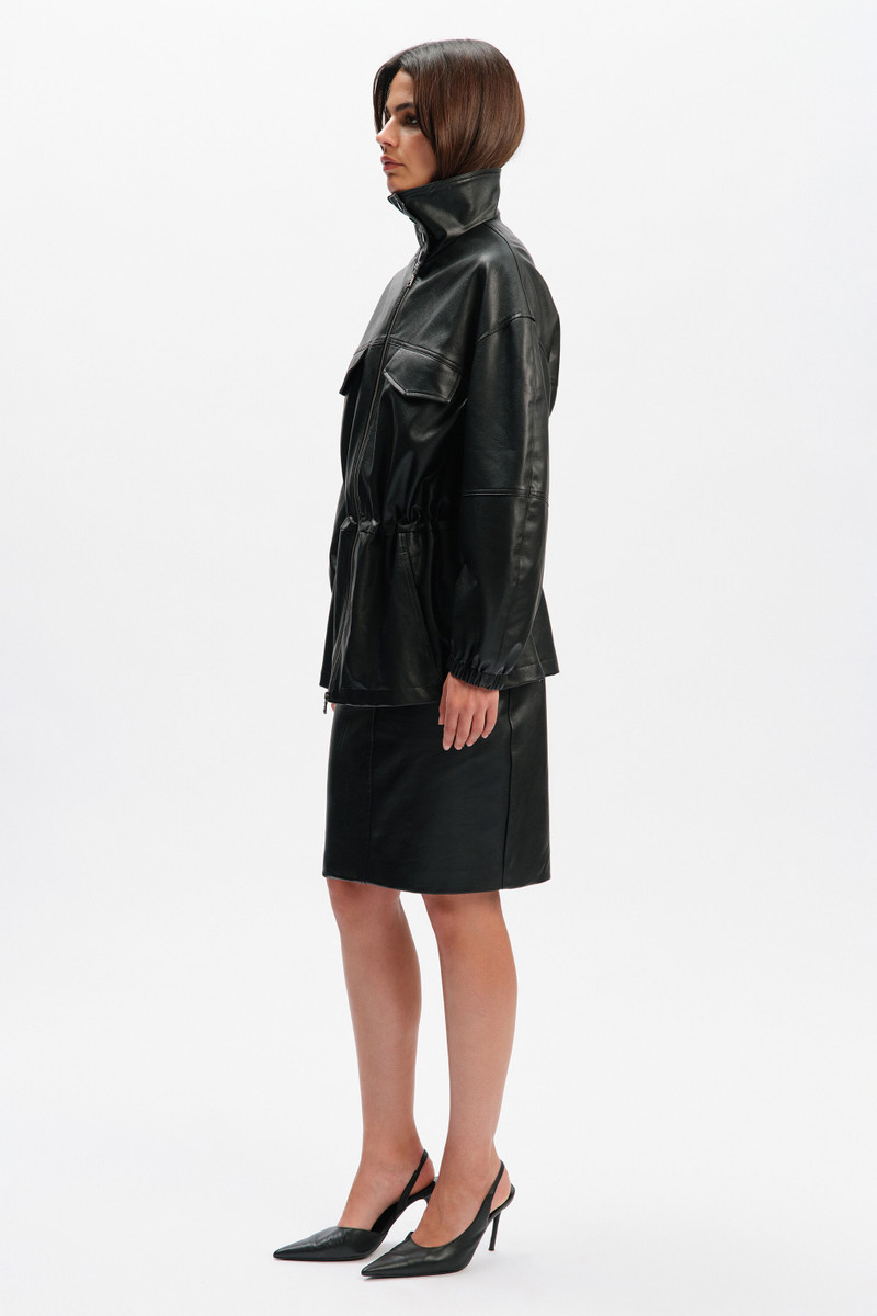 Anja Vegan Leather Jacket In Black 5
