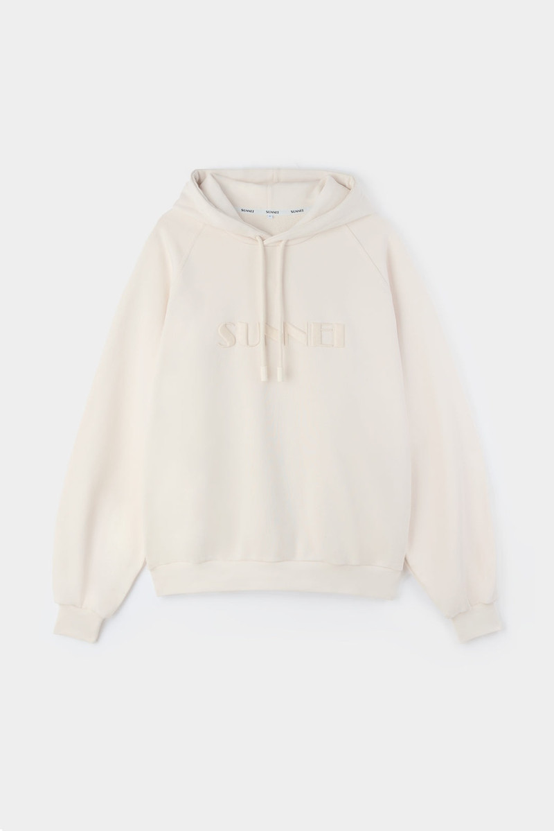 EMBROIDERED HOODIE / light beige 1