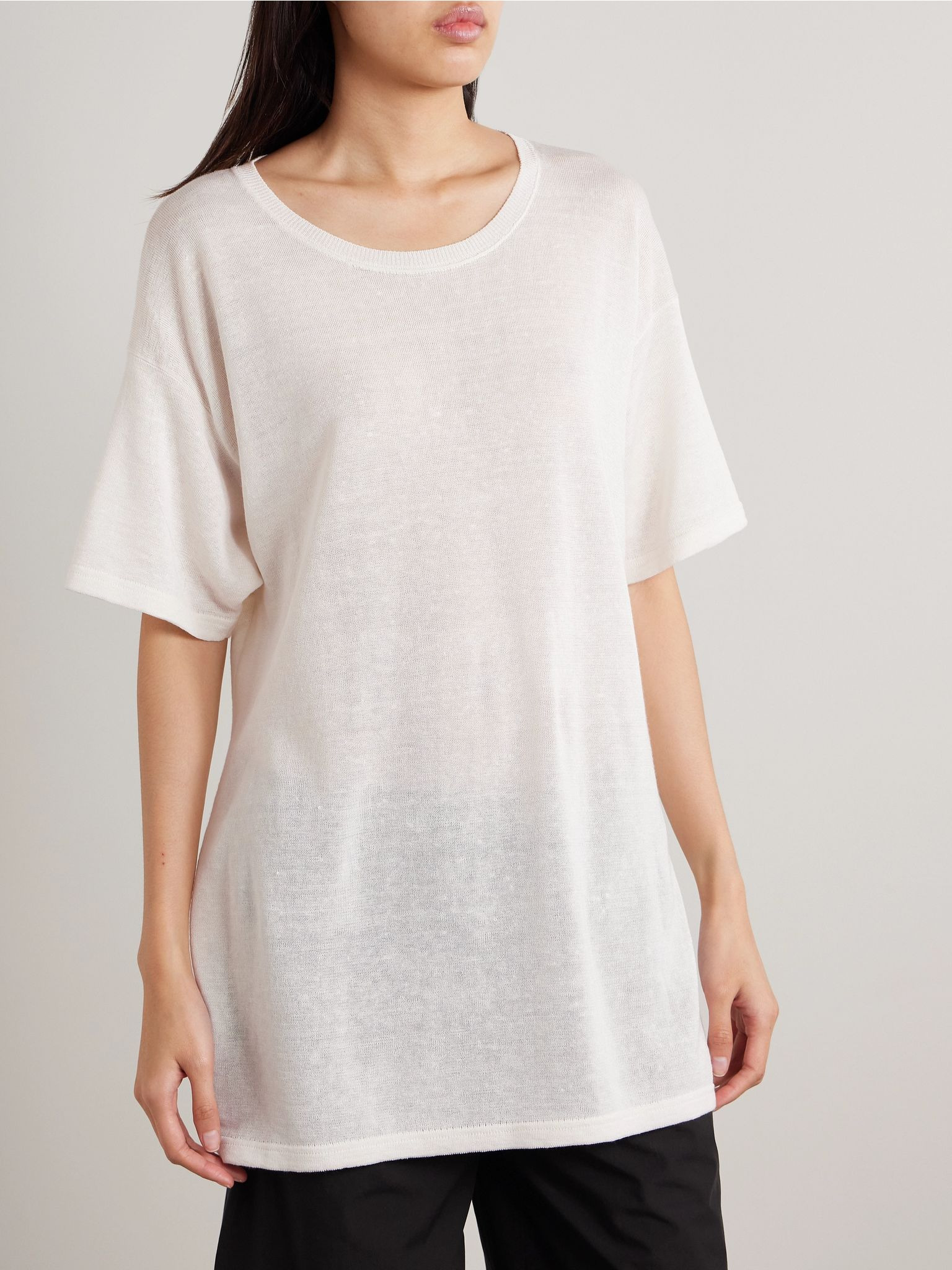 Jiselle oversized knitted T-shirt White - 3