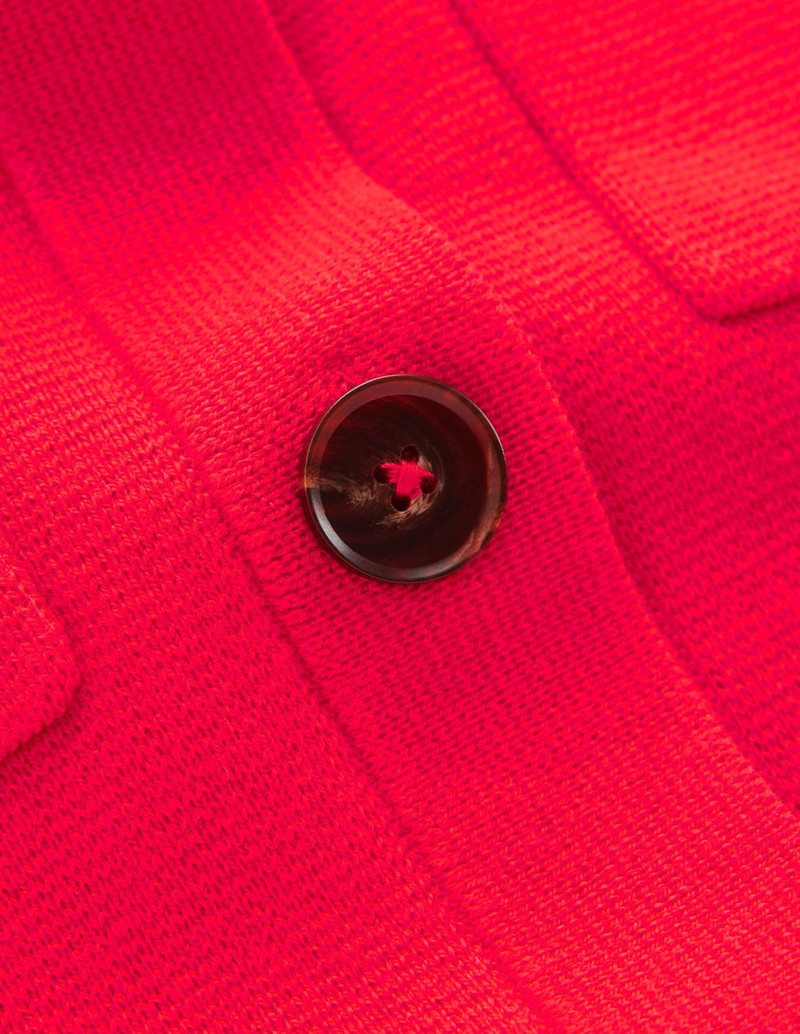 BODEN Short Sleeve Knit Shirt-Bright Cherry outlook