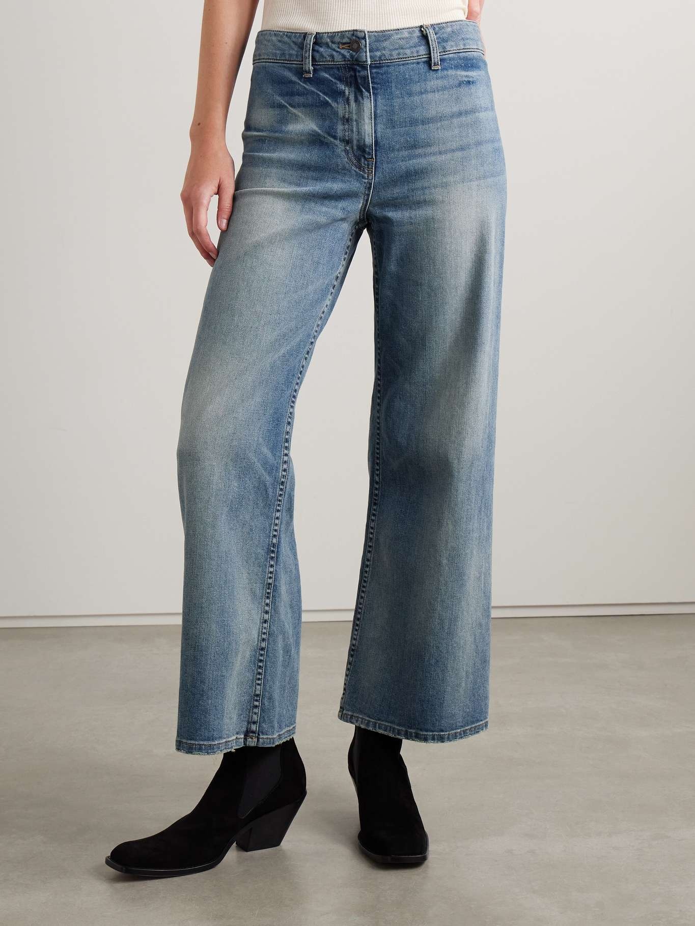Megan distressed high-rise wide-leg jeans Mid denim - 3