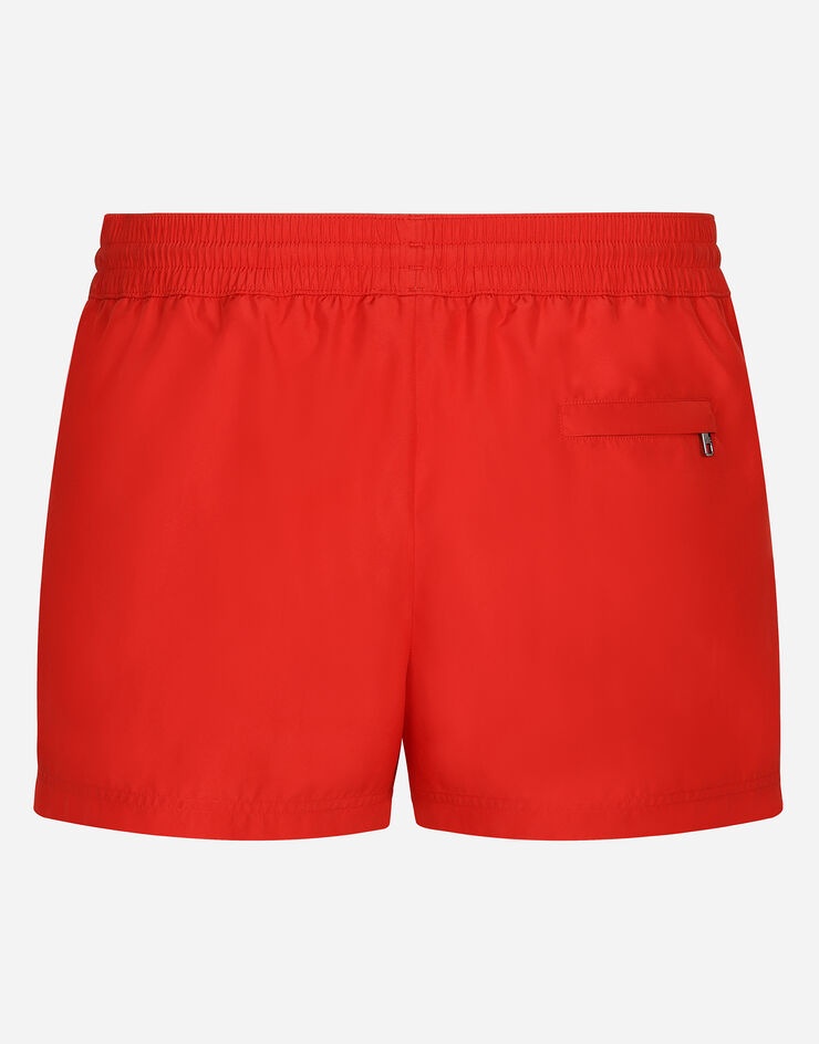 Short swim trunks with branded plate - 2