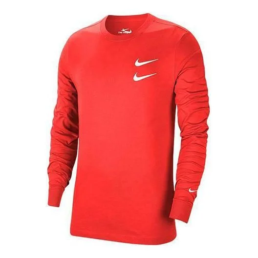 Nike Sportswear Swoosh LS Tee Round Neck Long Sleeves US Edition Red CK2259-657 - 1