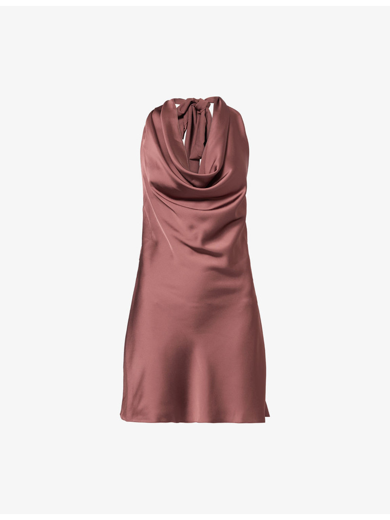 Margaret Draped Satin Mini Dress 1