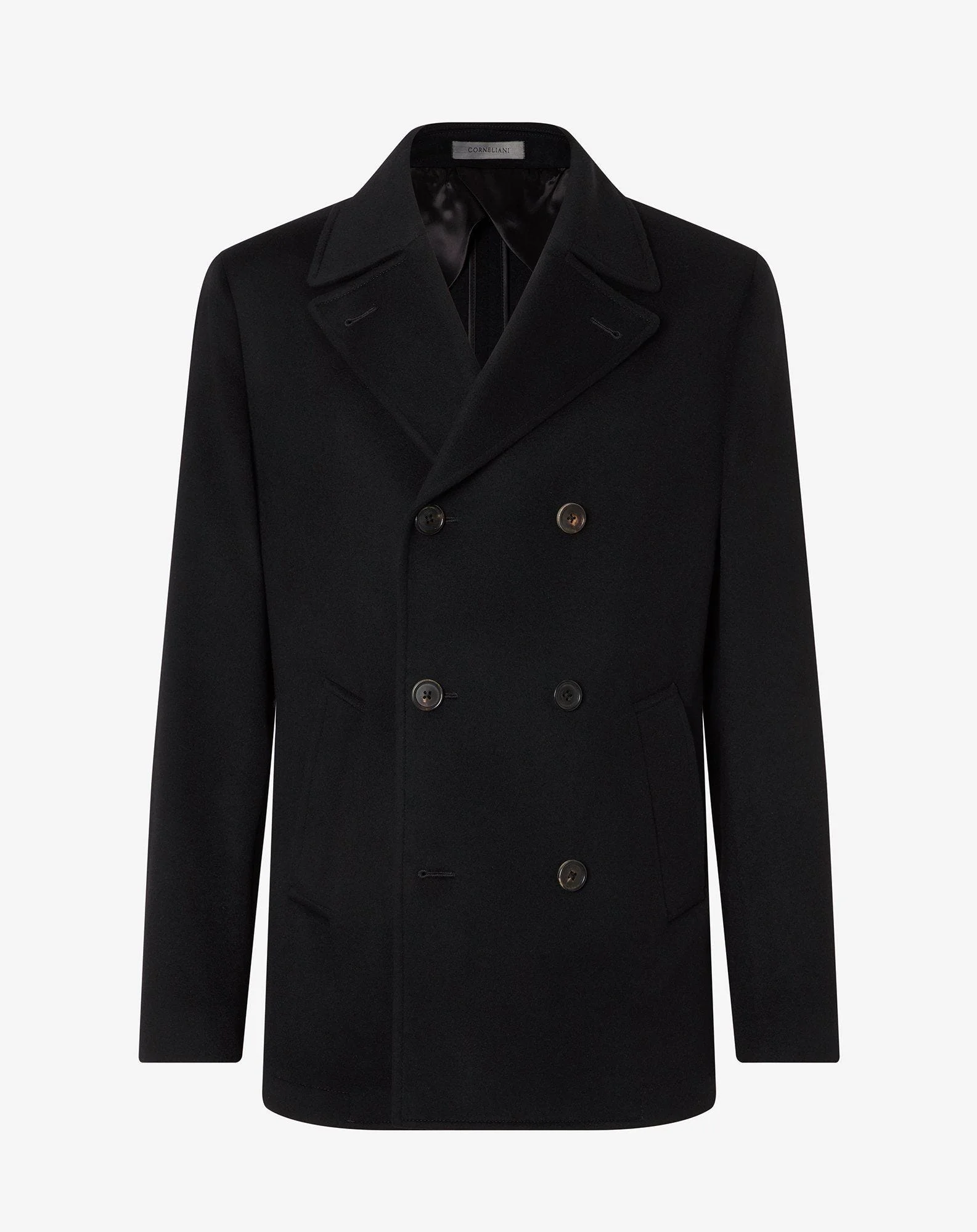 Black super fine wool beaver peacoat - 1