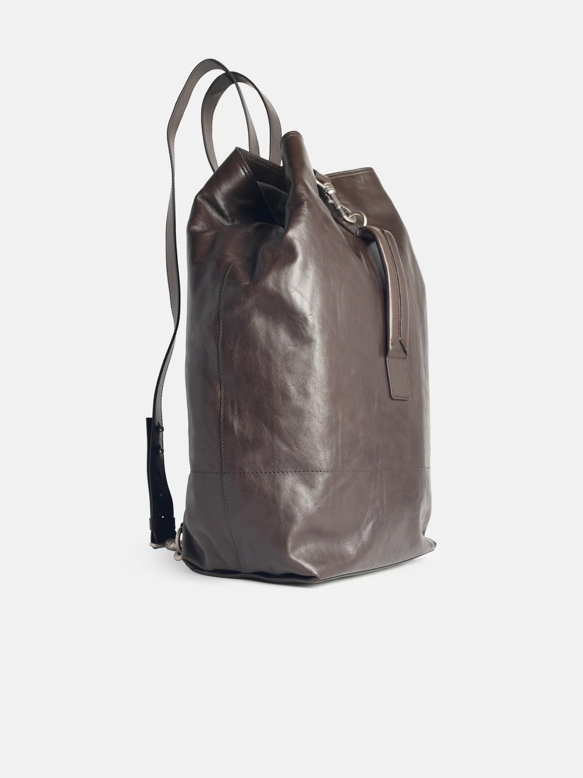 BROWN LEATHER BACKPACK - 2
